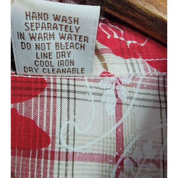 Johnny Cotton Women's Size 2 Rose Red Plaid Button Up Pearl Snaps - Picture 3 of 5